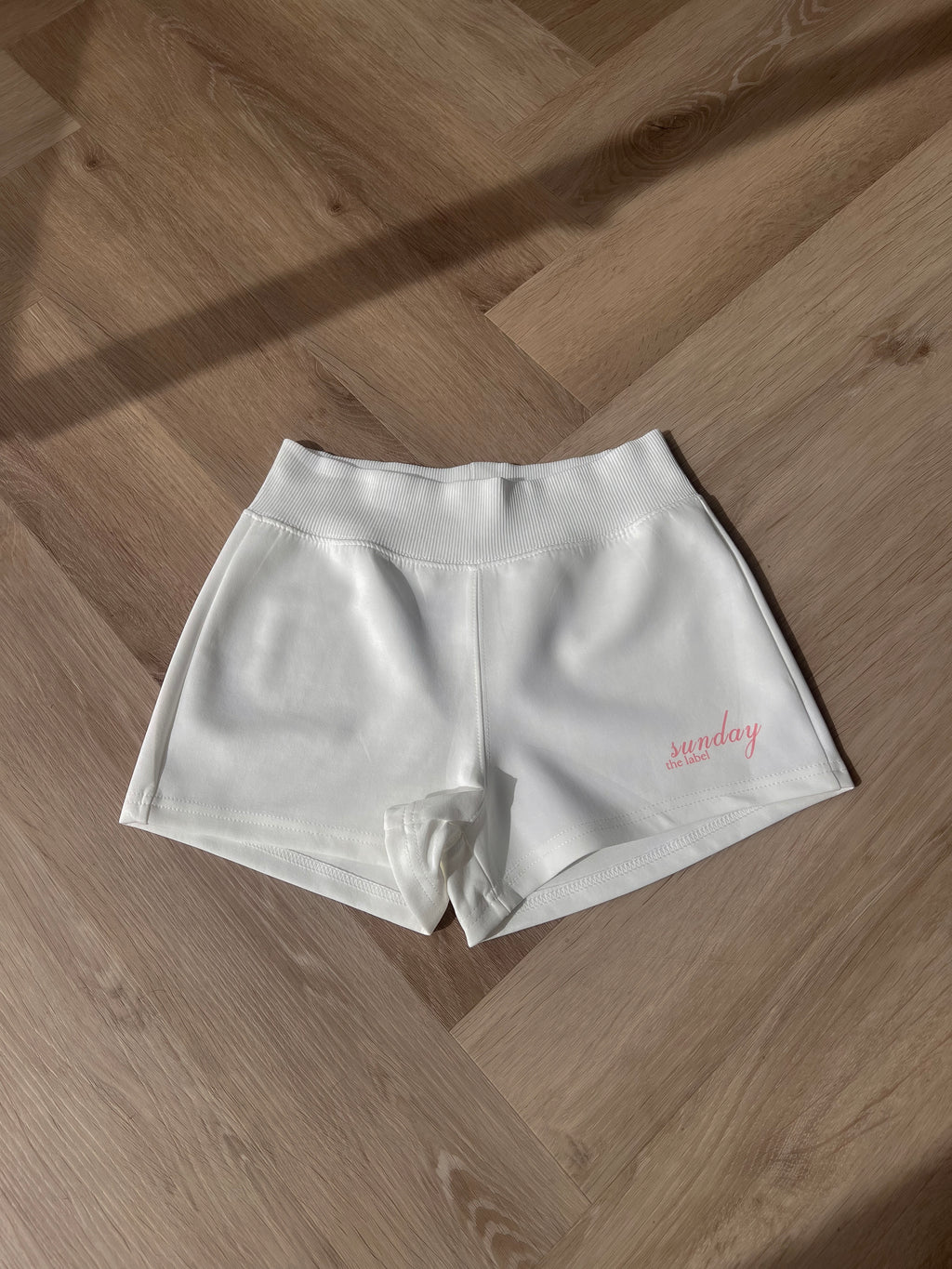 white lounge shorts