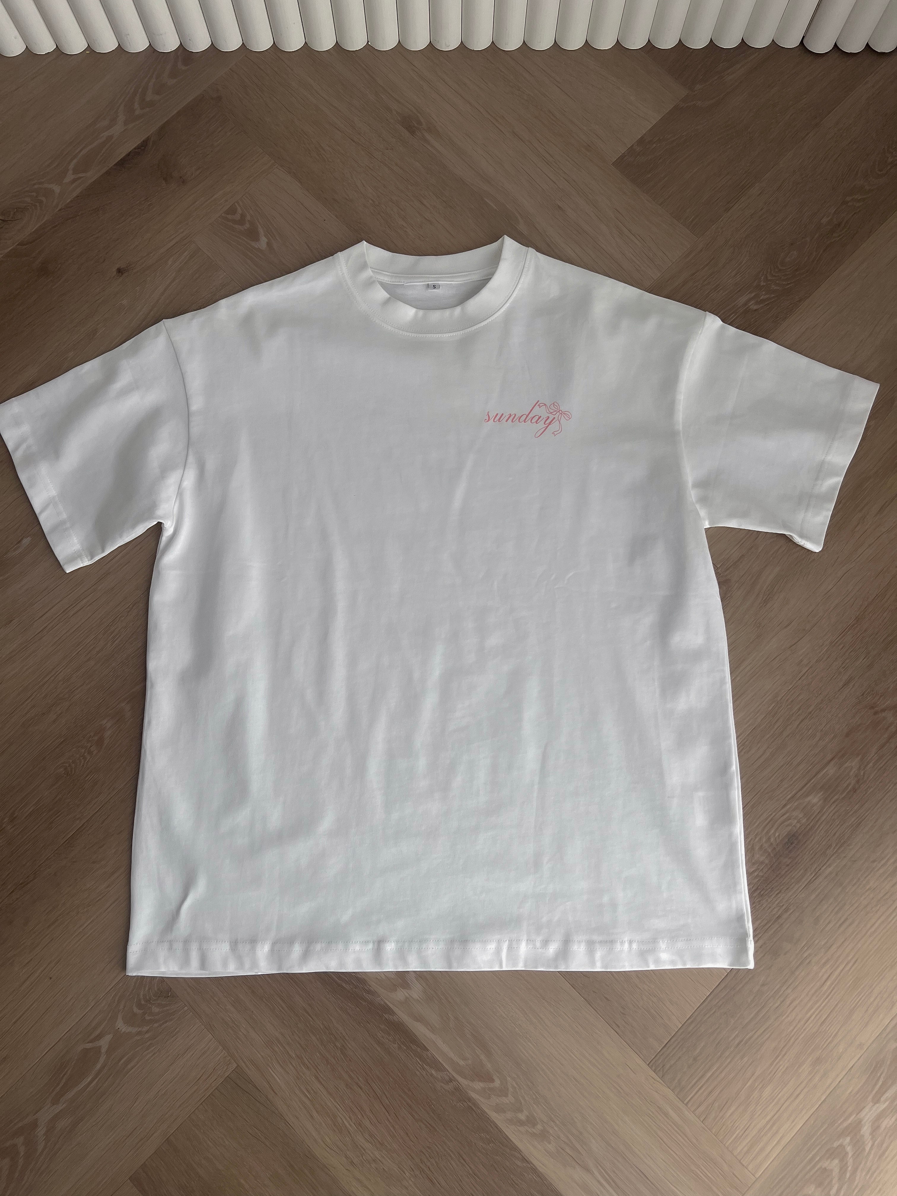white oversized lounge tshirt